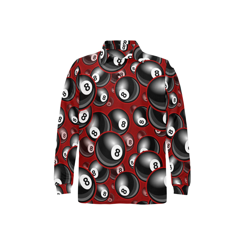 Billiard Ball Pattern Print Design 05 Men's Long Sleeve Polo Shirt