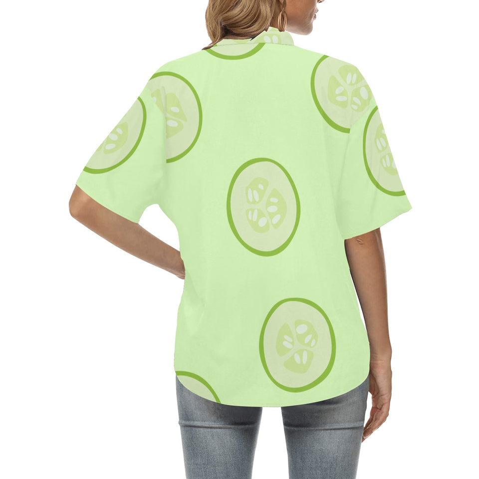 Cucumber pattern Women's All Over Print Hawaiian Shirt