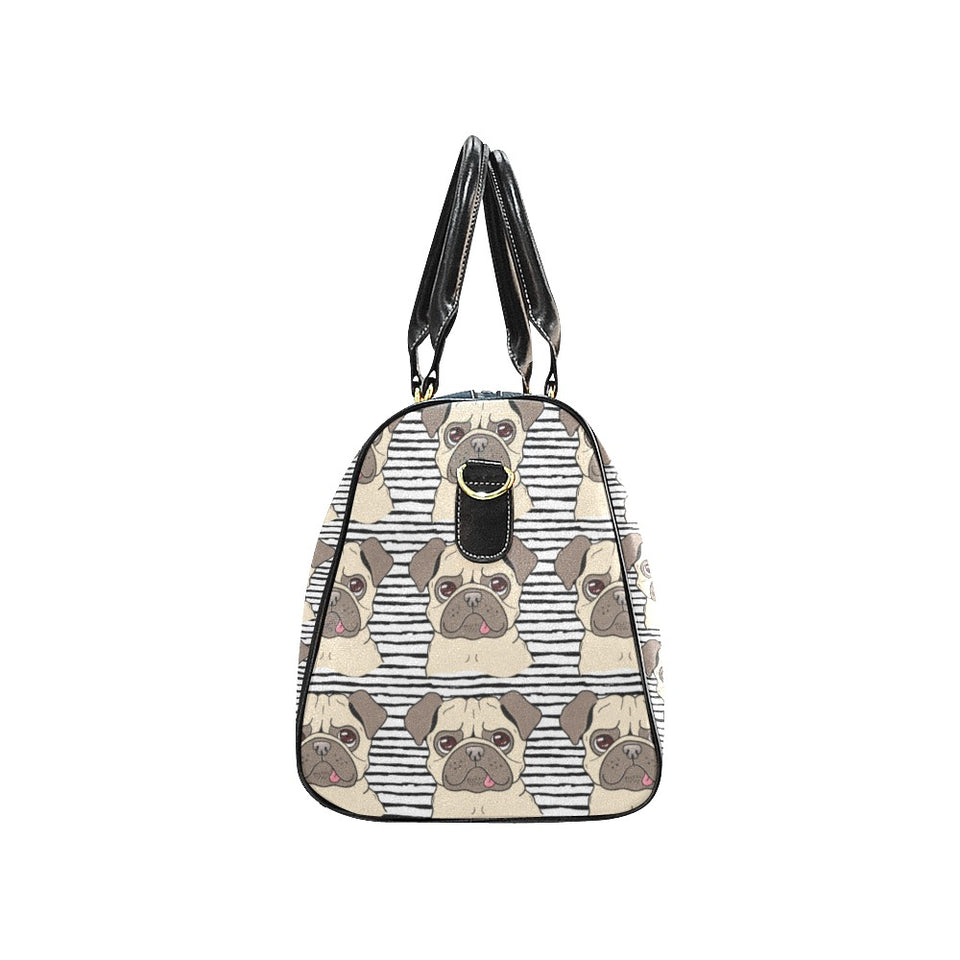 Happy pug pattern Travel Bag