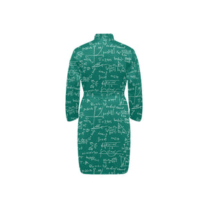 Math Pattern Print Design 01 Men's Long Sleeve Belted Night Robe