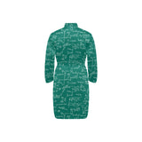 Math Pattern Print Design 01 Men's Long Sleeve Belted Night Robe