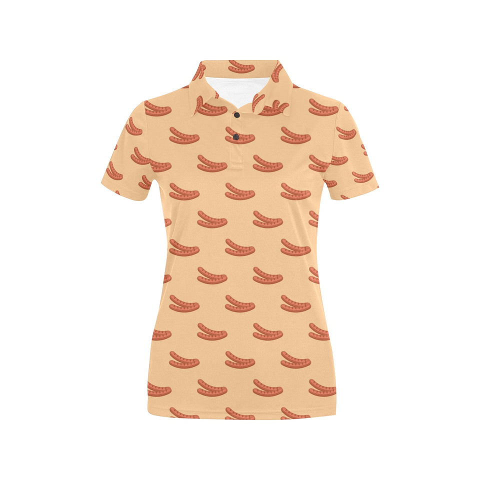 Sausage Pattern Print Design 03 Women's All Over Print Polo Shirt
