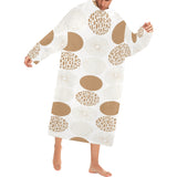 Gold Texture mushroom pattern Blanket Robe with Sleeves