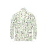 Seahorse shell pattern Men's Long Sleeve Polo Shirt