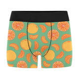 orange fruit pattern green background Men's All Over Print Boxer Briefs Men's Underwear