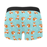 Fox pattern blue b ackground Men's All Over Print Boxer Briefs Men's Underwear