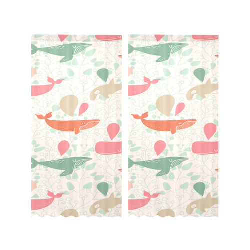 Cute whale pattern Gauze Curtain