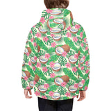Coconut Pattern Print Design 01 Kids' Boys' Girls' Padded Hooded Jacket