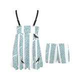 Crows christmas hat scarf Chest Sexy Pleated Two Piece Swim Dress