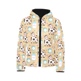 Cow bottle of milk pattern Kids' Boys' Girls' Padded Hooded Jacket