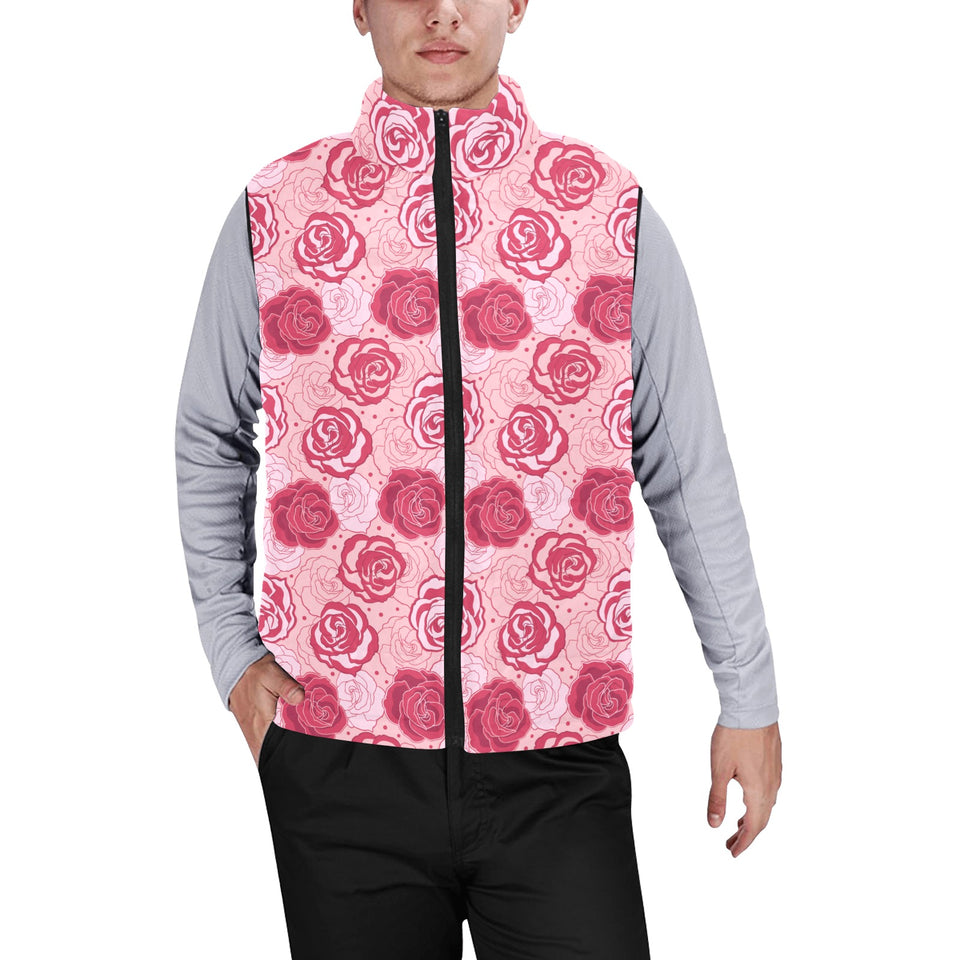 Rose Pattern Print Design 02 Men's Padded Vest