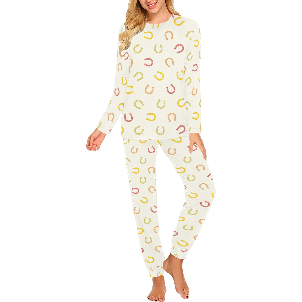 Horseshoes Pattern Print Design 02 Women's All Over Print Pajama Set