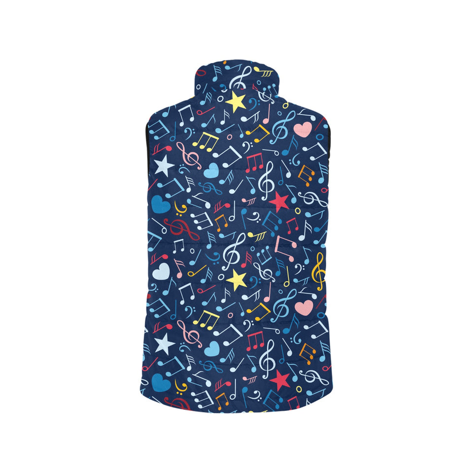 Music Notes Pattern Print Design 03 Men's Padded Vest