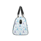 Blue Eiffel Tower Theme Pattern Print Design 01 Travel Bag