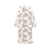 Hand drawn pizza pattern Blanket Robe with Sleeves