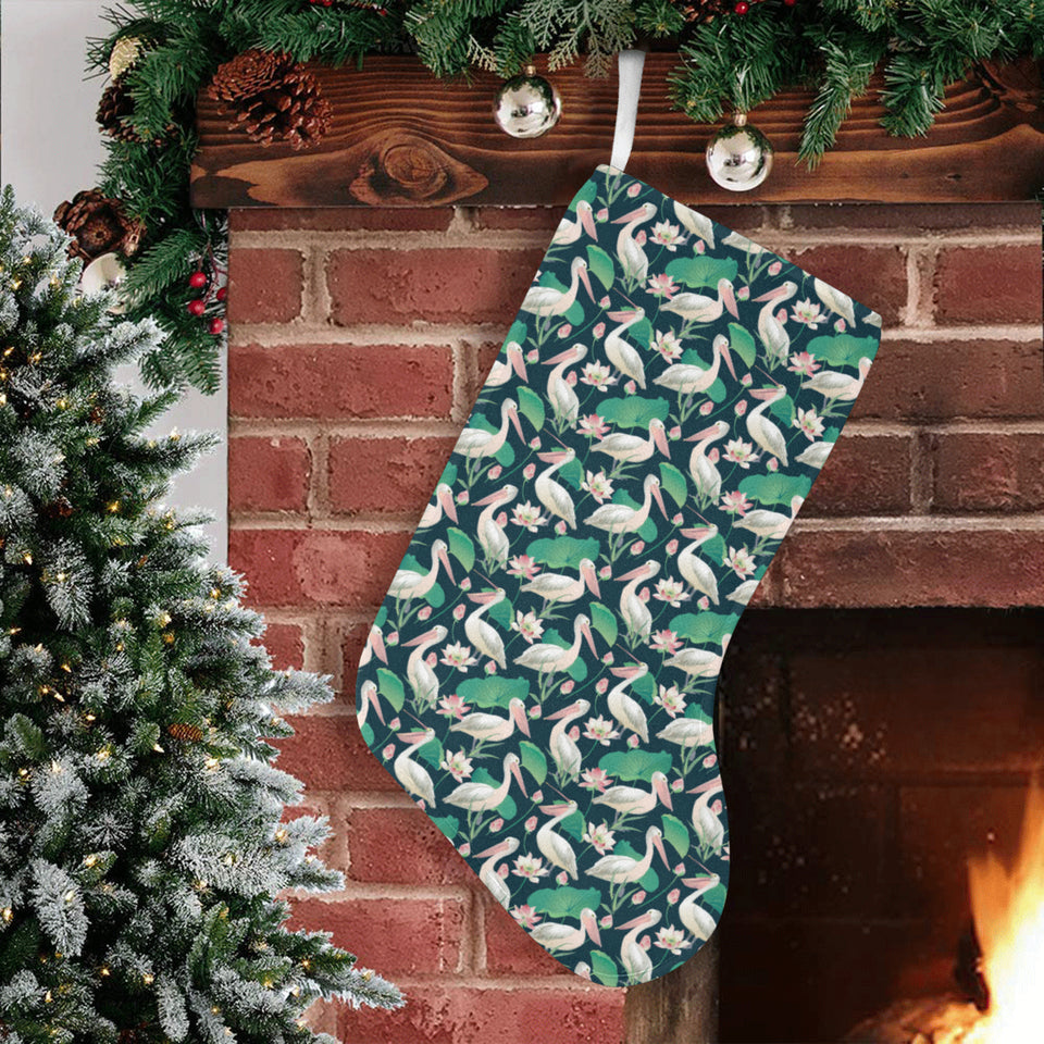 Pelican Pattern Print Design 03 Christmas Stocking