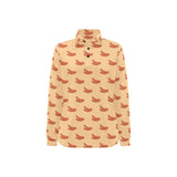 Sausage Pattern Print Design 03 Women's Long Sleeve Polo Shirt