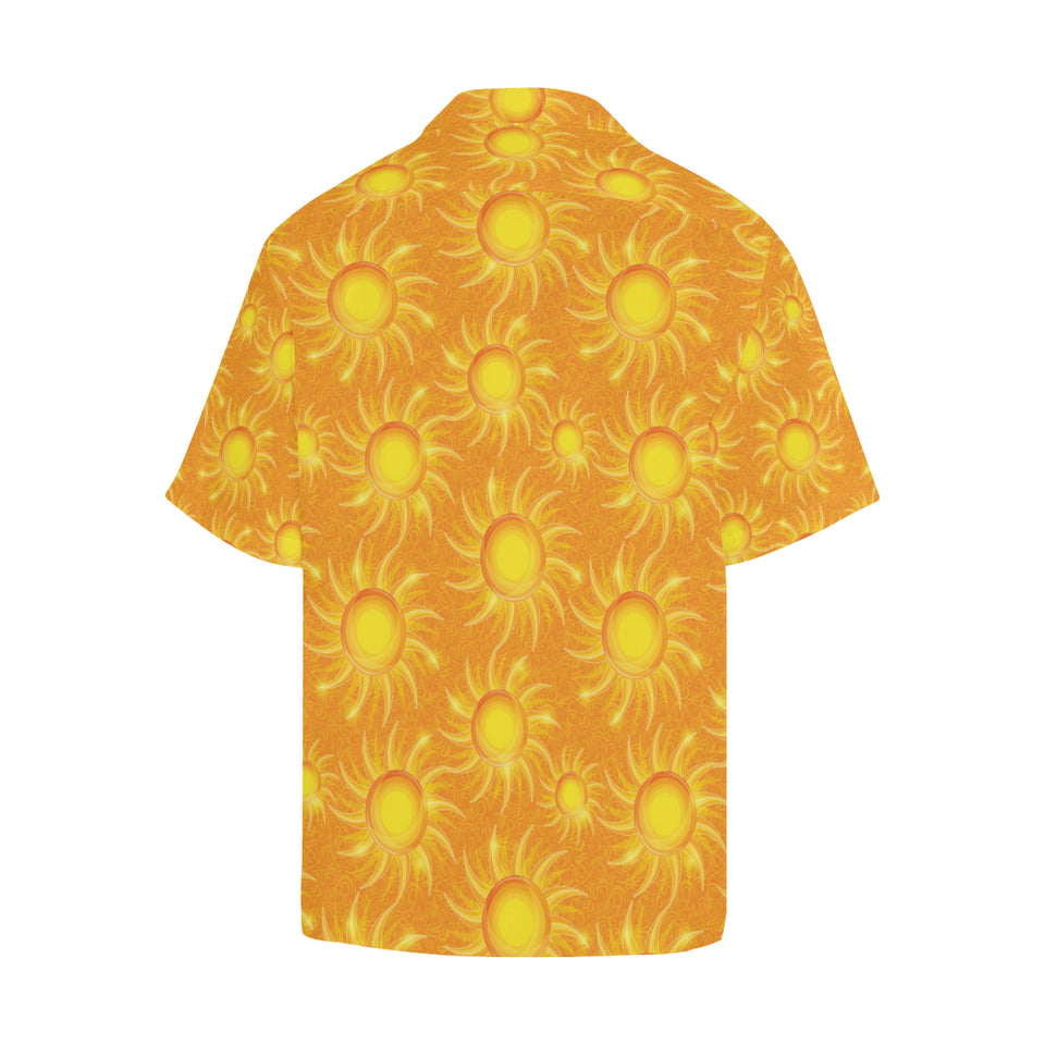 Sun orange background Men's All Over Print Hawaiian Shirt