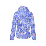 white bengal tigers pattern Women's Padded Hooded Jacket