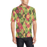 Cool Geometric lime pattern Men's All Over Print Polo Shirt