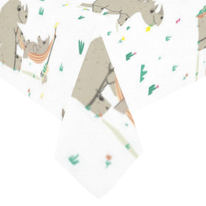 Cute Rhino pattern background Tablecloth