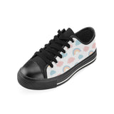 Cute rainbow clound pattern Men's Low Top Canvas Shoes Black