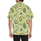 Durian leaves pattern background Men's All Over Print Hawaiian Shirt