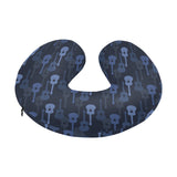 Blue Theme guitar pattern U-Shaped Travel Neck Pillow
