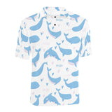 Blue whale pattern Men's All Over Print Polo Shirt