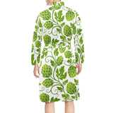 Hop design pattern Men's Long Sleeve Belted Night Robe