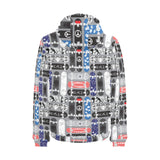 Skate Board Pattern Print Design 04 Men's Padded Hooded Jacket