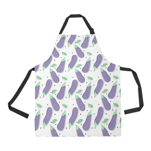 Eggplant Pattern Print Design 05 All Over Print Adjustable Apron