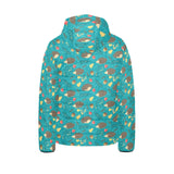 Hedgehog Pattern Print Design 01 Kids' Boys' Girls' Padded Hooded Jacket