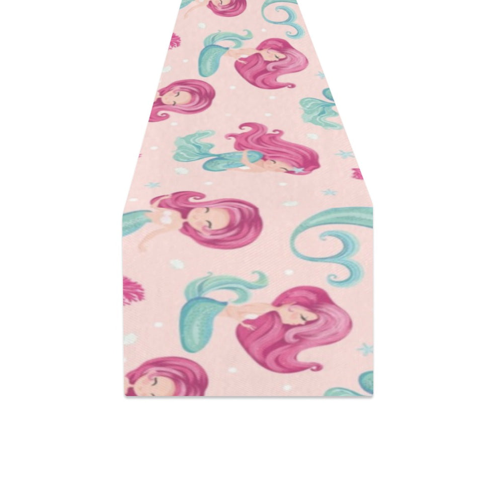 Cute little mermaid pattern Table Runner