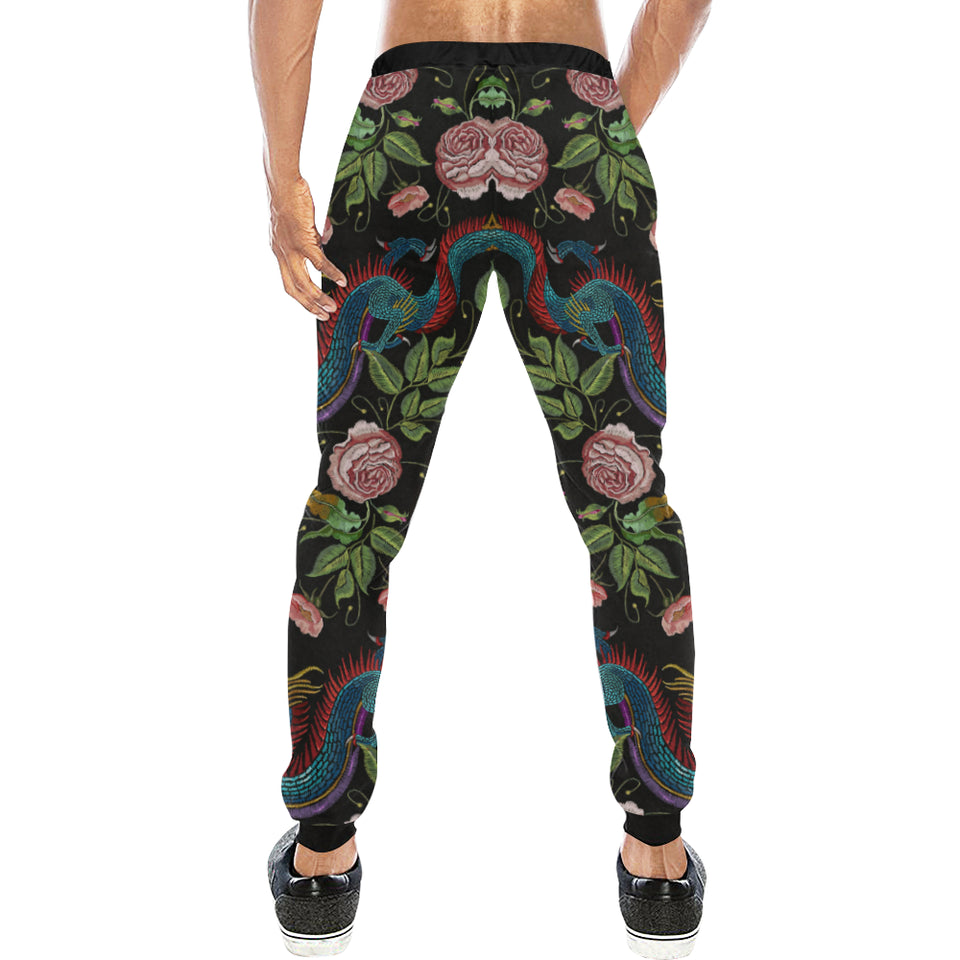 Dragons flower pattern Unisex Casual Sweatpants