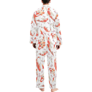 Watercolor Koi Fish Carp Fish pattern Men's Long Pajama Set