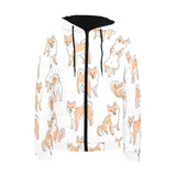 shiba inu dog pattern Men's Padded Hooded Jacket