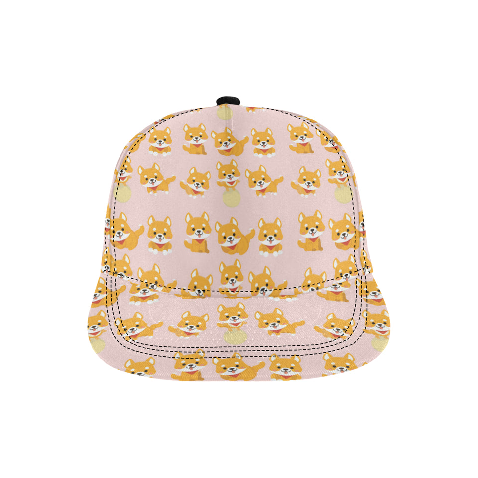 Cute shiba inu dog pattern All Over Print Snapback Cap
