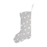 Heart pattern gray background Christmas Stocking