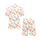 Teddy Bear Pattern Print Design 05 Men's V-Neck Short Pajama Set