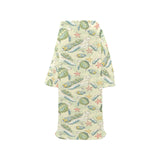 Hand drawn sea turtle fish pattern Blanket Robe with Sleeves