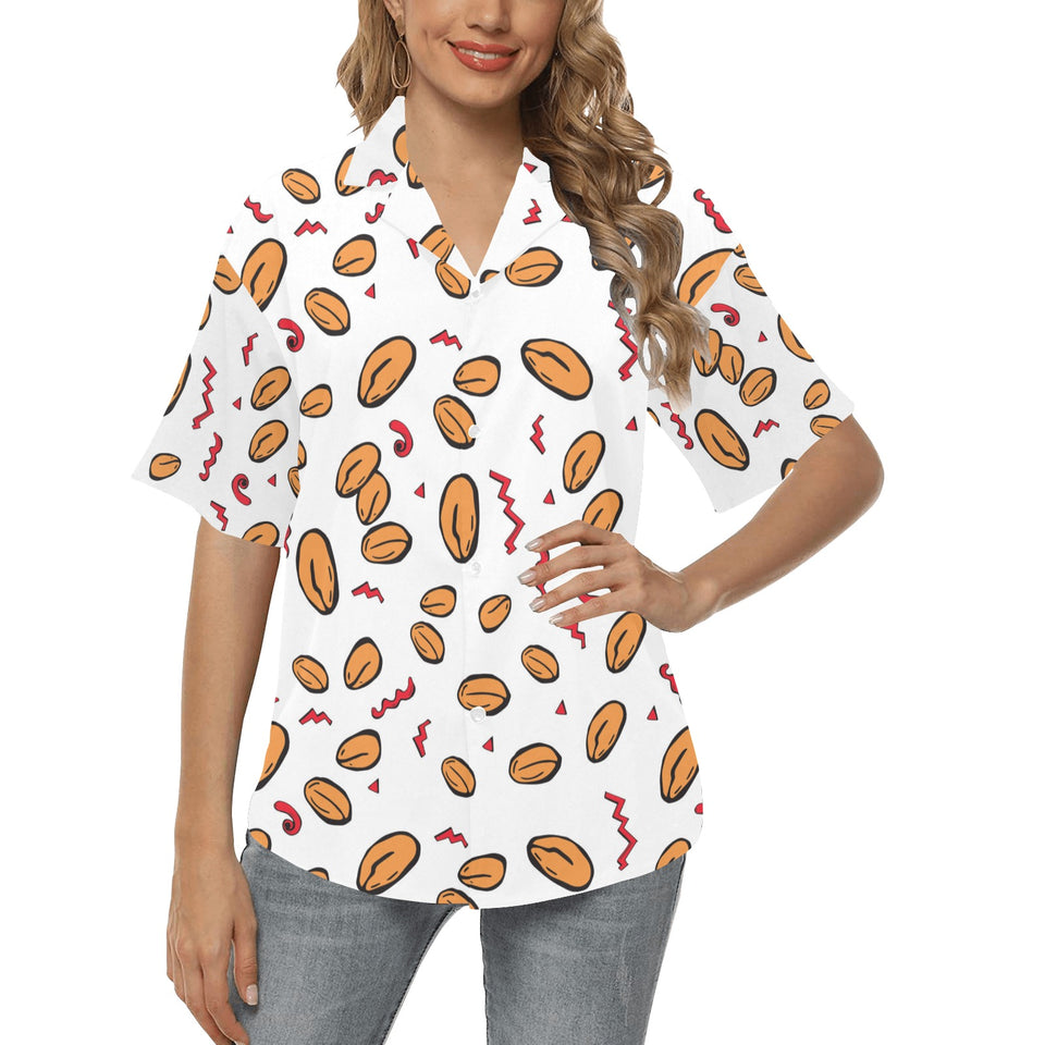 peanuts pattern background Women's All Over Print Hawaiian Shirt