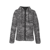 Handwritten cheese pattern Women's Padded Hooded Jacket