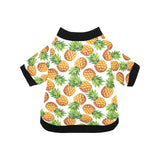 Pineapples design pattern All Over Print Pet Dog Round Neck Fuzzy Shirt