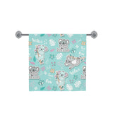 Cute koalas blue background pattern Bath Towel