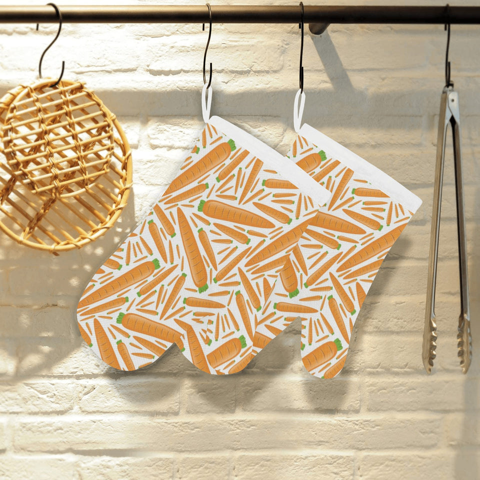 Carrot Pattern Print Design 02 Heat Resistant Oven Mitts