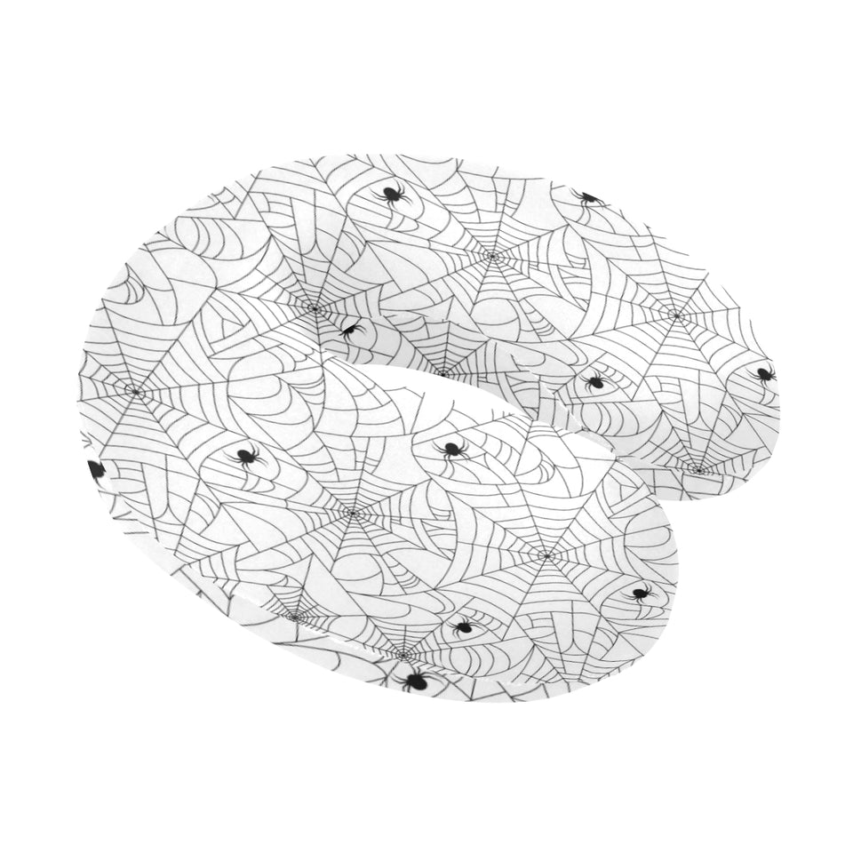 Spider web cobweb pattern white background U-Shaped Travel Neck Pillow