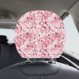 Pink flamingos pattern background Car Headrest Cover