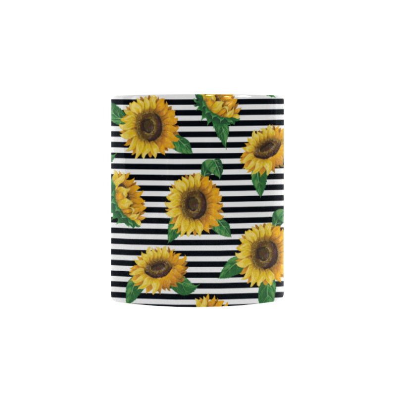 sunflowers ribbon background Morphing Mug Heat Changing Mug