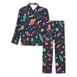 colorful space pattern planet star Men's Long Pajama Set